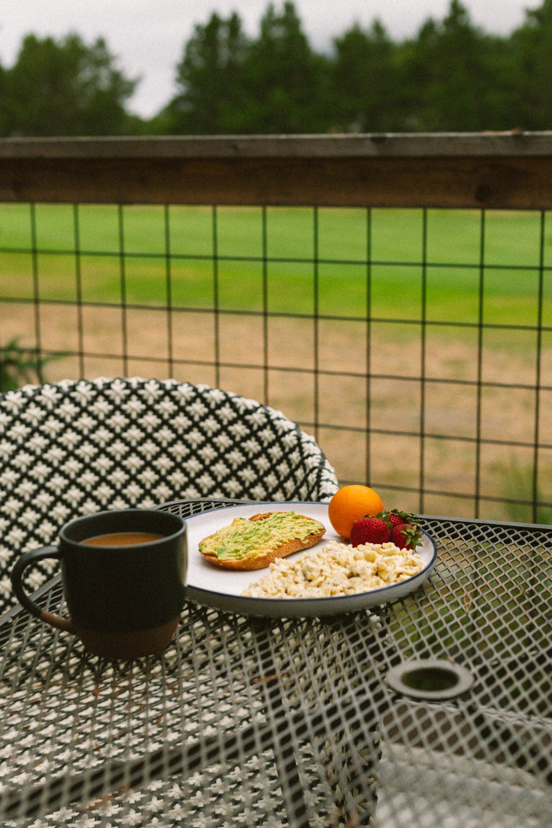 Breakfast on the porch at Puffin Lane